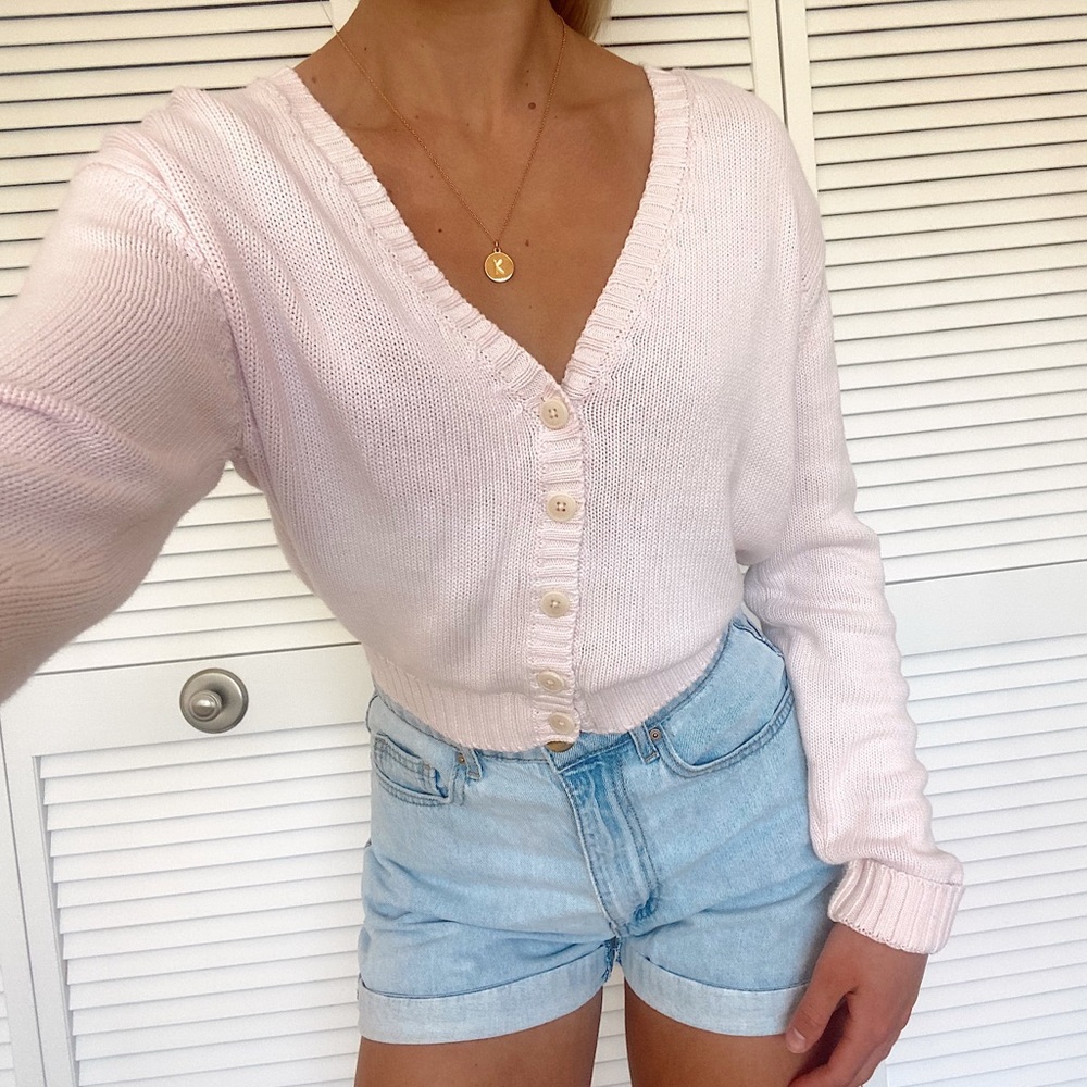 Brandy Melville light pink sweater/cardigan